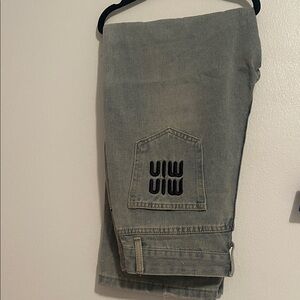 Miu Miu Men's Gray Relaxed Jeans